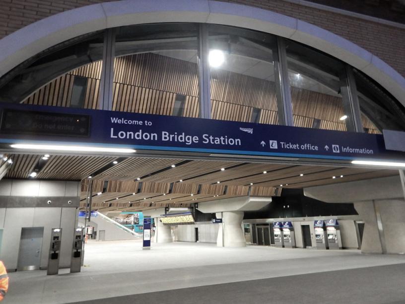 Fibertex Nonwovens acoustic ceiling London Bridge Station